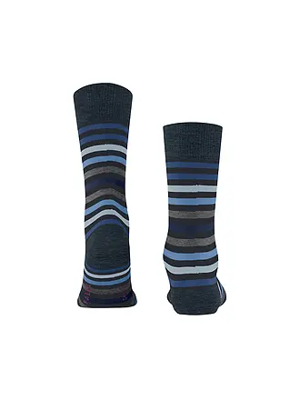 FALKE | Chaussettes TINTED STRIPE asphalt mel | dunkelblau